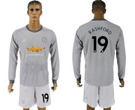 Wholesale Cheap Manchester United #19 Rashford Sec Away Long Sleeves Soccer Club Jersey