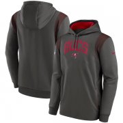 Wholesale Cheap Men's Tampa Bay Buccaneers Pewter Sideline Stack Performance Pullover Hoodie 001