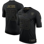 Wholesale Cheap Nike Raiders 28 Josh Jacobs Black 2020 Salute To Service Limited Jersey