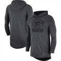 Wholesale Cheap Men's Green Bay Packers Nike Heathered Charcoal Fan Gear Tonal Slub Hooded Long Sleeve T-Shirt