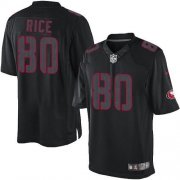 Wholesale Cheap Nike 49ers #80 Jerry Rice Black Men's Stitched NFL Impact Limited Jersey
