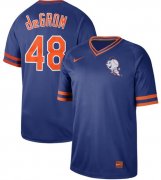 Wholesale Cheap Nike Mets #48 Jacob DeGrom Royal Authentic Cooperstown Collection Stitched MLB Jersey