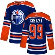 Wholesale Cheap Adidas Oilers #99 Wayne Gretzky Royal Alternate Authentic Stitched Youth NHL Jersey