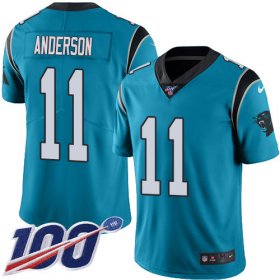 Wholesale Cheap Nike Panthers #11 Robby Anderson Blue Youth Stitched NFL Limited Rush 100th Season Jersey