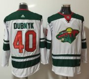 Wholesale Cheap Adidas Wild #40 Devan Dubnyk White Road Authentic Stitched NHL Jersey