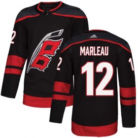 Wholesale Cheap Adidas Hurricanes #12 Patrick Marleau Black Alternate Authentic Stitched NHL Jersey
