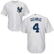 Wholesale Cheap Yankees #4 Lou Gehrig White Cool Base Stitched Youth MLB Jersey