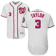 Wholesale Cheap Nationals #3 Michael Taylor White Flexbase Authentic Collection Stitched MLB Jersey
