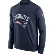 Wholesale Cheap Men's New England Patriots Nike Navy Sideline Circuit Performance Sweatshirt