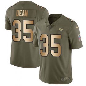Wholesale Cheap Nike Buccaneers #35 Jamel Dean Olive/Gold Men\'s Stitched NFL Limited 2017 Salute To Service Jersey