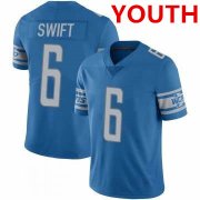 Wholesale Cheap Youth Detroit Lions #6 D'Andre Swift Blue Vapor Untouchable Limited Stitched Jersey