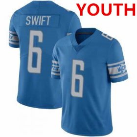 Wholesale Cheap Youth Detroit Lions #6 D\'Andre Swift Blue Vapor Untouchable Limited Stitched Jersey