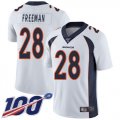 Wholesale Cheap Nike Broncos #28 Royce Freeman White Men's Stitched NFL 100th Season Vapor Limited Jersey