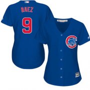 Wholesale Cheap Cubs #9 Javier Baez Blue Alternate Women's Stitched MLB Jersey