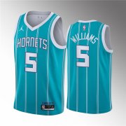 Wholesale Cheap Men's Charlotte Hornets #5 Mark Williams 2022 Draft Stitched Basketball Jersey