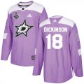 Cheap Adidas Stars #18 Jason Dickinson Purple Authentic Fights Cancer Youth 2020 Stanley Cup Final Stitched NHL Jersey