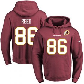 Wholesale Cheap Nike Redskins #86 Jordan Reed Burgundy Red Name & Number Pullover NFL Hoodie