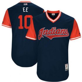 Wholesale Cheap Indians #10 Edwin Encarnacion Navy \"EE\" Players Weekend Authentic Stitched MLB Jersey