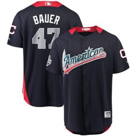 Wholesale Cheap Indians #47 Trevor Bauer Navy Blue 2018 All-Star American League Stitched MLB Jersey
