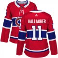 Wholesale Cheap Adidas Canadiens #11 Brendan Gallagher Red Home Authentic Women's Stitched NHL Jersey