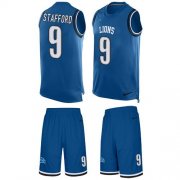 Wholesale Cheap Nike Lions #9 Matthew Stafford Blue Team Color Men's Stitched NFL Limited Tank Top Suit Jersey