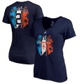 Wholesale Cheap Houston Astros #2 Alex Bregman Majestic Women's 2019 Spring Training Name & Number V-Neck T-Shirt Navy