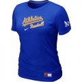 Wholesale Cheap Women's Oakland Athletics Nike Short Sleeve Practice MLB T-Shirt Blue