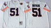 Wholesale Cheap Mitchell&Ness Bears #51 Dick Butkus White Big No. Throwback Stitched NFL Jersey