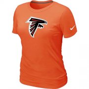 Wholesale Cheap Women's Nike Atlanta Falcons Logo NFL T-Shirt Orange