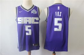 Wholesale Cheap Kings 5 De\'Aaron Fox Purple Nike Swingman Jersey