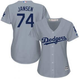 Wholesale Cheap Dodgers #74 Kenley Jansen Grey Alternate Road Women\'s Stitched MLB Jersey