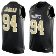 Wholesale Cheap Nike Saints #94 Cameron Jordan Black Team Color Men's Stitched NFL Limited Tank Top Jersey