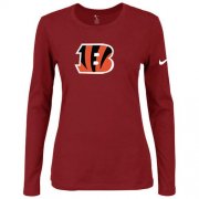 Wholesale Cheap Women's Nike Cincinnati Bengals Of The City Long Sleeve Tri-Blend NFL T-Shirt Red