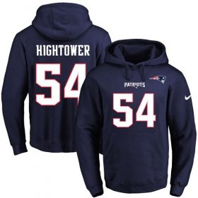Wholesale Cheap Nike Patriots #54 Dont\'a Hightower Navy Blue Name & Number Pullover NFL Hoodie