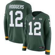 Wholesale Cheap Nike Packers #12 Aaron Rodgers Green Team Color Women's Stitched NFL Limited Therma Long Sleeve Jersey