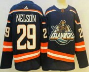 Cheap Men's New York Islanders #29 Brock Nelson Blue 2022 Reverse Retro Stitched Jersey