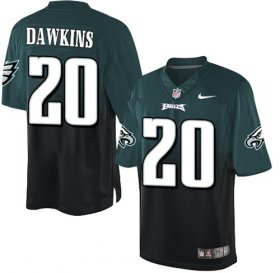 Wholesale Cheap Nike Eagles #20 Brian Dawkins Midnight Green/Black Men\'s Stitched NFL Elite Fadeaway Fashion Jersey
