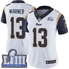 Wholesale Cheap Nike Rams #13 Kurt Warner White Super Bowl LIII Bound Women\'s Stitched NFL Vapor Untouchable Limited Jersey