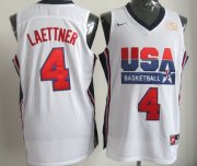 Wholesale Cheap 1992 Olympics Team USA #4 Christian Laettner White Swingman Jersey