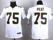 Wholesale Cheap Nike Saints #75 Andrus Peat White Youth Stitched NFL Elite Jersey