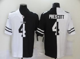Wholesale Cheap Men\'s Dallas Cowboys #4 Dak Prescott White Black Peaceful Coexisting 2020 Vapor Untouchable Stitched NFL Nike Limited Jersey