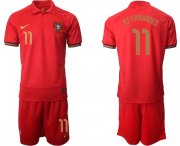 Wholesale Cheap Men 2021 European Cup Portugal home red 11 Soccer Jersey