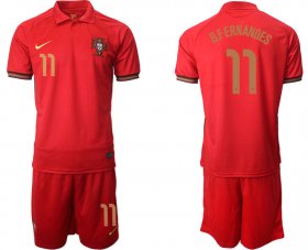 Wholesale Cheap Men 2021 European Cup Portugal home red 11 Soccer Jersey