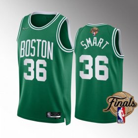 Wholesale Cheap Men\'s Boston Celtics #36 Marcus Smart Green 2022 Finals Stitched Jersey