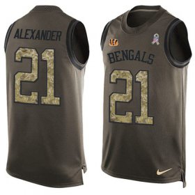 Wholesale Cheap Nike Bengals #21 Mackensie Alexander Green Men\'s Stitched NFL Limited Salute To Service Tank Top Jersey