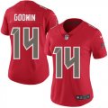 Wholesale Cheap Nike Buccaneers #14 Chris Godwin Red Women's Stitched NFL Limited Rush Jersey