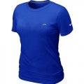 Wholesale Cheap Women's Nike Los Angeles Chargers Chest Embroidered Logo T-Shirt Blue