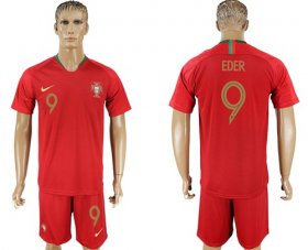 Wholesale Cheap Portugal #9 Eder Home Soccer Country Jersey