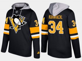 Wholesale Cheap Penguins #34 Tom Kuhnhackl Black Name And Number Hoodie