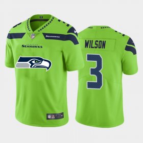 Wholesale Cheap Seattle Seahawks #3 Russell Wilson Green Men\'s Nike Big Team Logo Vapor Limited NFL Jersey